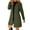 Army Green, variant on Pea Coats for Women Wool Blend Thicken Stand Collar Single Breasted Trench Coat Fashion A-Line Fall Winter Jackets