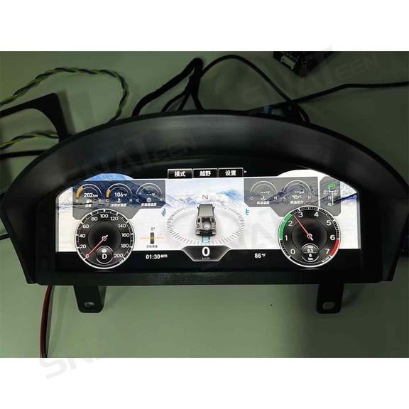 Car Digital Cluster LCD Screen Instrument Panel for Land Rover Defender 2012 2013 2014 2015 2016 Models Virtual Cockpit Speedometer Dashboard Upgrade Universal Fit Linux Car Accessories