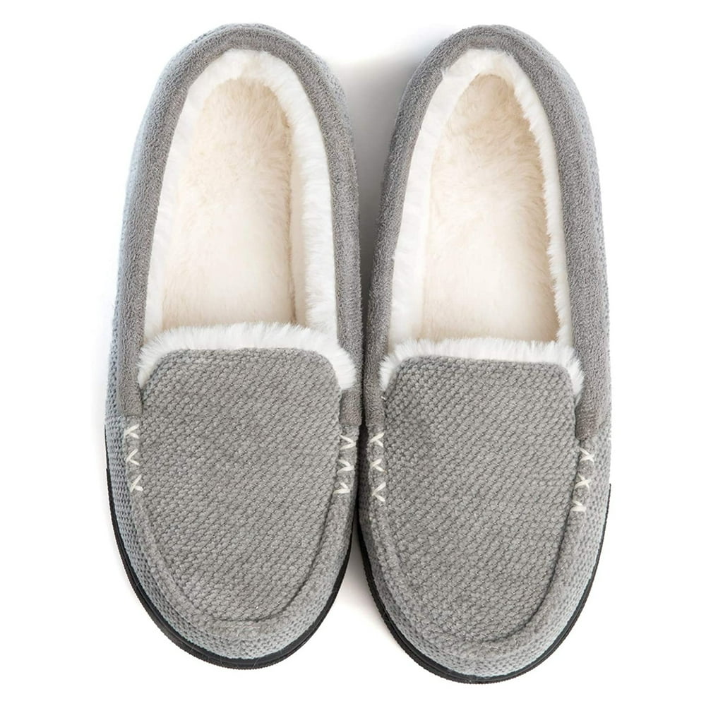 RockDove RockDove Women's Chenille Faux Fur Lined Moc Slipper