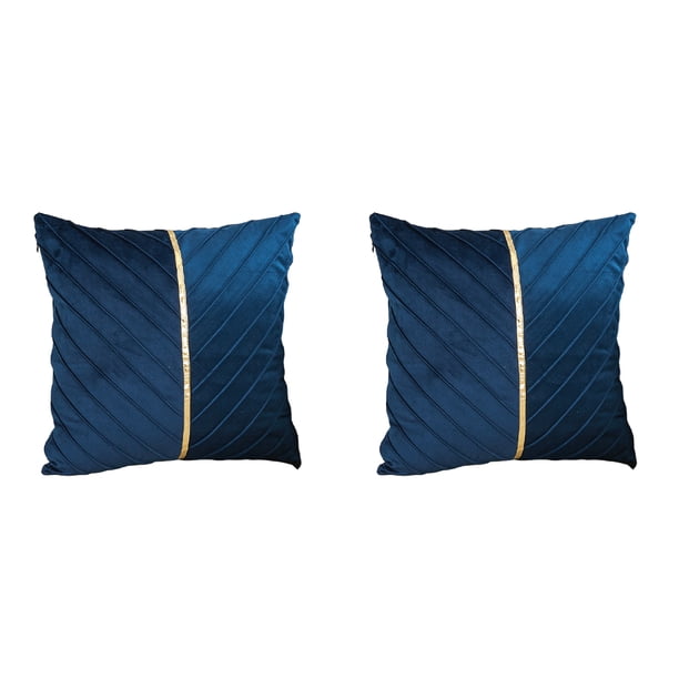Cateissary 2 unids/set lujosa funda de cojín de terciopelo con cremallera oculta sofá decoración del hogar y mano de obra es fina azul oscuro Type3 NO3