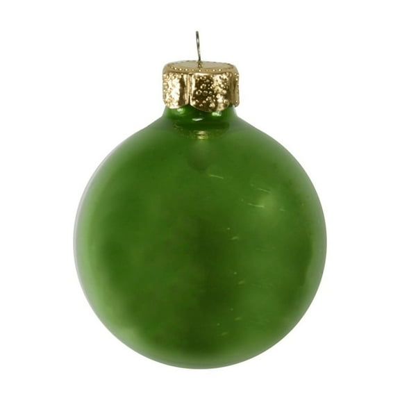 Whitehurst Mini Pearl Finish Glass Christmas Ball Ornaments - 1.5" (40mm) - Soft Green - 40ct