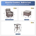 thumbnail image 2 of Giantfurnni Patio Furniture Sets 5-Piece Wicker Weatherproof Outdoor Conversation Sets with 2 Swivel Gliders and 2 Ottomans, Brown/Gray, 2 of 13
