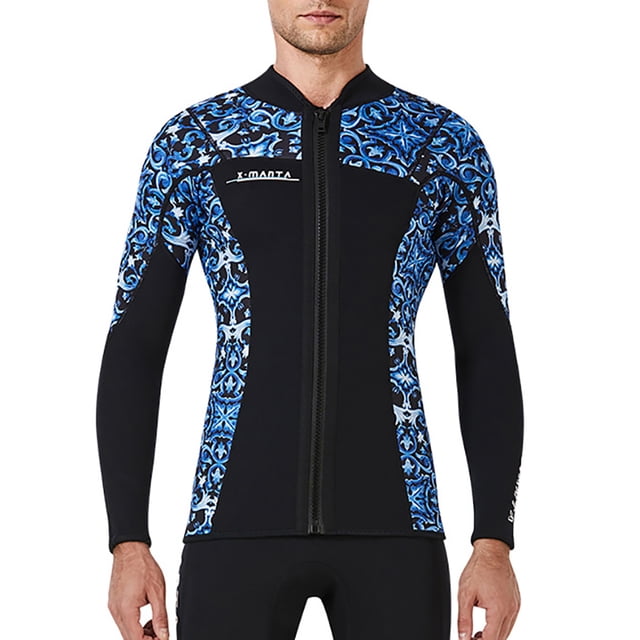 Sela de buceo 1.5mm Tops de traje de neopreno Mantenga en caliente Wetsuits Cálido Chaqueta de buceo Scuba Buceo Traje de canoa Surf para aeróbicos de agua Snorkeling Blue XL Kearding OD003291-14