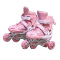 thumbnail image 1 of Yingyy Patins-Chaussures 2 en 1 Réglables à Roulettes Unisexes pour Enfants Intérieur Extérieur Parc Cour Terrain de Jeu Entraînement de Patinage pour Filles Rose P, 1 of 9