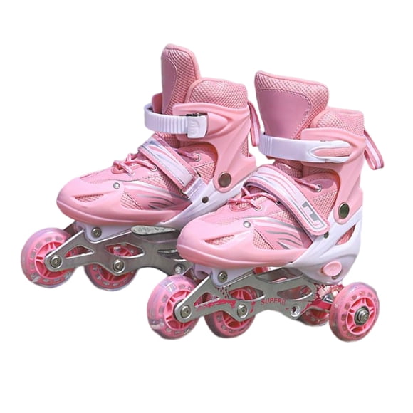 Zapatos de Patines 2 en 1 Wosthever rodillo ajustable Unisex interiores exteriores parque infantil patio de recreo entrenamiento de Pescar Rosa S