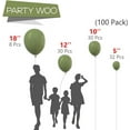 thumbnail image 2 of PartyWoo Sage Green Balloons, 100 pcs Boho Green Balloons Different Sizes Pack of 18 Inch 12 Inch 10 Inch 5 Inch Matte Green Balloons for Balloon Garland Balloon Arch as Party Decorations, Green-F11, 2 of 5