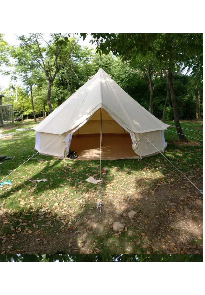 INTSUPERMAI Large Canvas Camping Bell Tent Oxford Family Hiking Tent Waterproof Hunting Tent 16ft
