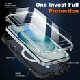 thumbnail image 5 of Magnetic for iPhone 15 Case with 2 Glass Screen Protectors, Compatible with Magsafe, Military-Grade Protection, Hard Protective Cover Shockproof Phone Case for iPhone 15, 6.1 inch, Matte Clear, 5 of 14