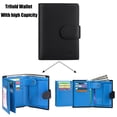 thumbnail image 7 of Small Wallet for Women Leather RFID Blocking ID WIndow Credit Card Holder Clutch Travel Handbag- Black and Blue, 7 of 7