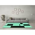 thumbnail image 3 of Ahgly Company Indoor Rectangle Abstract Turquoise Blue Contemporary Area Rugs, 2' x 4', 3 of 4