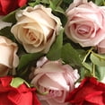 thumbnail image 5 of Imitation Rose No-watering Realistic No Withering Anti-fade Long Lasting DIY Wedding Home Decoration Cloth Artificial Rose Home Supplies-Light Purple, 5 of 7