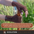 thumbnail image 5 of Alpaca Cable Knit Fingerless Mittens - Made in the USA - Super Soft Baby Alpaca - Small - Harvest Brown, 5 of 7