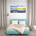 thumbnail image 3 of Arte mural en lienzo de paisaje: muelle junto al lago al atardecer. Cuadro enmarcado para decorar salón, dormitorio, cocina y oficina, 3 of 7
