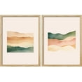 thumbnail image 3 of PixonSign Framed Wall Art Rolling Hills in Pastel Tones Posters, Set of 2 Geometric Abstract Modern Art Boho Illustrations Wall Decor, Adhesive Canvas Prints for Home Decor - 12"x16" Natural, 3 of 5