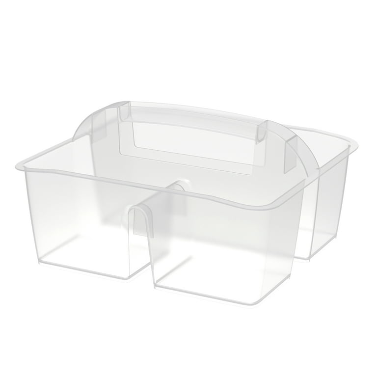 deflecto® Stackable Caddy Organizer Containers, Large, Clear