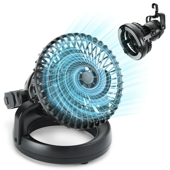 Odoland Portable LED Camping Lantern with 18 LED Flashlight Ceiling Fan for Outdoor Hiking Fishing Outages and Emergencies Tent