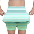 thumbnail image 2 of QATAINLAV Striped Skirt Shorts for Kids Casual Elastic High Waisted Mini Tennis Skirts Striped Workout Yoga Skorts Green 11-12Years Summer Savings, 2 of 7