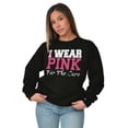 thumbnail image 4 of I Wear Pink For The Cure Warrior Women Crewneck Sweatshirt Brisco Brands S, 4 of 6