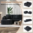 thumbnail image 3 of JOIVI Indoor Modular Sectional Sofa, 106" Corduroy Cloud Couch L Shaped Sofas with Deep Seat, Comfy Fluffy Plush Couches, No Assembly Required, Left Chaise, Black, 3 of 10