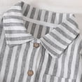 thumbnail image 6 of Fesfesfes Baby Toddler Boys Girls Striped Button Down Collared Romper, Long Sleeve Cotton Onesie Jumpsuit Outfit for Fall Winter Daily Wear Kids 3-24 Months Old., 6 of 7