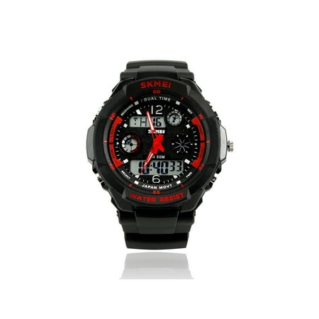 Mens Fashion Waterpoof Analogue Military Digital LCD Alarm Date Army Rubber Sport Watch Wristwatch