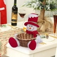 thumbnail image 5 of Leodye 1pcs Christmas Storage Basket - Santa Snowman Candy Woven Holder Bowl Dish for Holiday Table Desk Decoration Gift, 5 of 5
