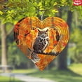 thumbnail image 2 of HELLOYOUNG 3D Metal Wind Spinner Outdoor, 360° Rotating Wind Chime for Garden, Soothing Sounds Owl & Autumn Leaves Hanging Decor for Patio Porch, Thanksgiving Halloween Christmas Gift, 2 of 6