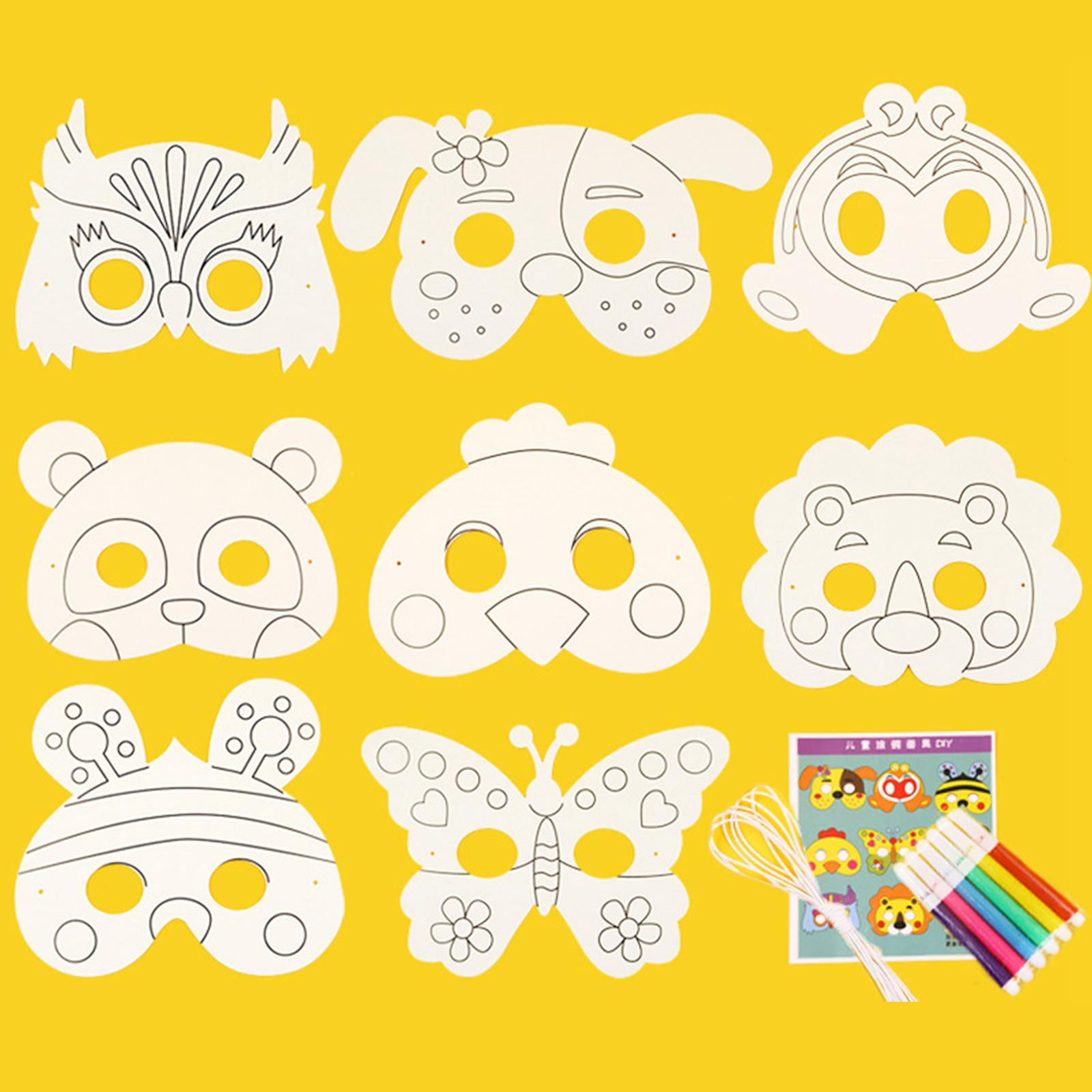 Set De 6 Máscaras De Dibujos Animados Con Pulseras Y Pegatina | Disfraces Creativos Para Juegos De Rol Y Fiestas Infantiles, Accesorios De Fieltro Y Plástico