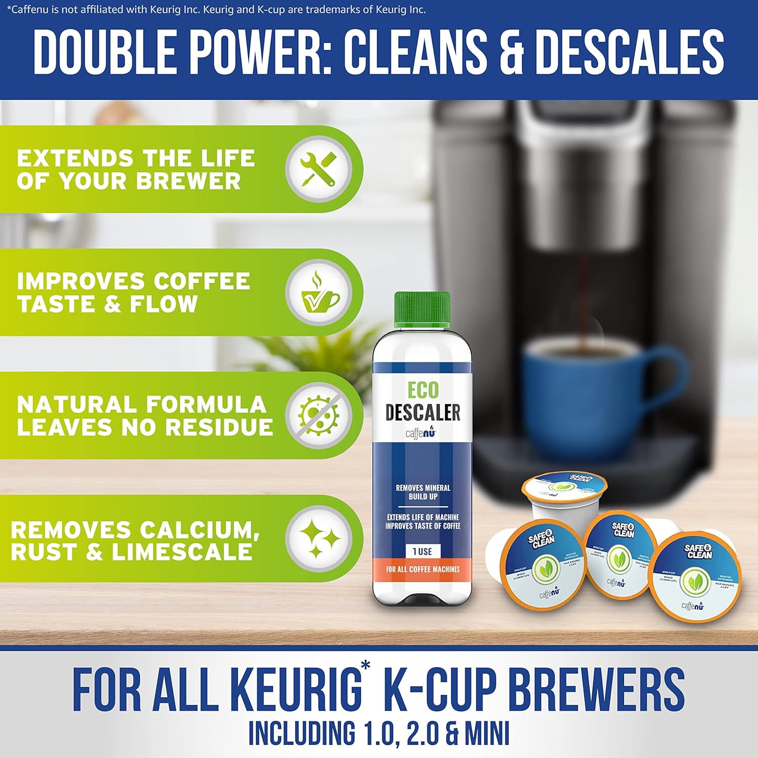 Professional Descaling Kit 2 in 1 Compatible With All K-Cup Keurig 2.0 –  Sollowellness