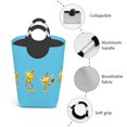 thumbnail image 4 of DouZhe 50L Rectangular Laundry Basket, Cartoon Cute Robots Prints Waterproof Foldable Laundry Hamper with Aluminum Handles, 4 of 6