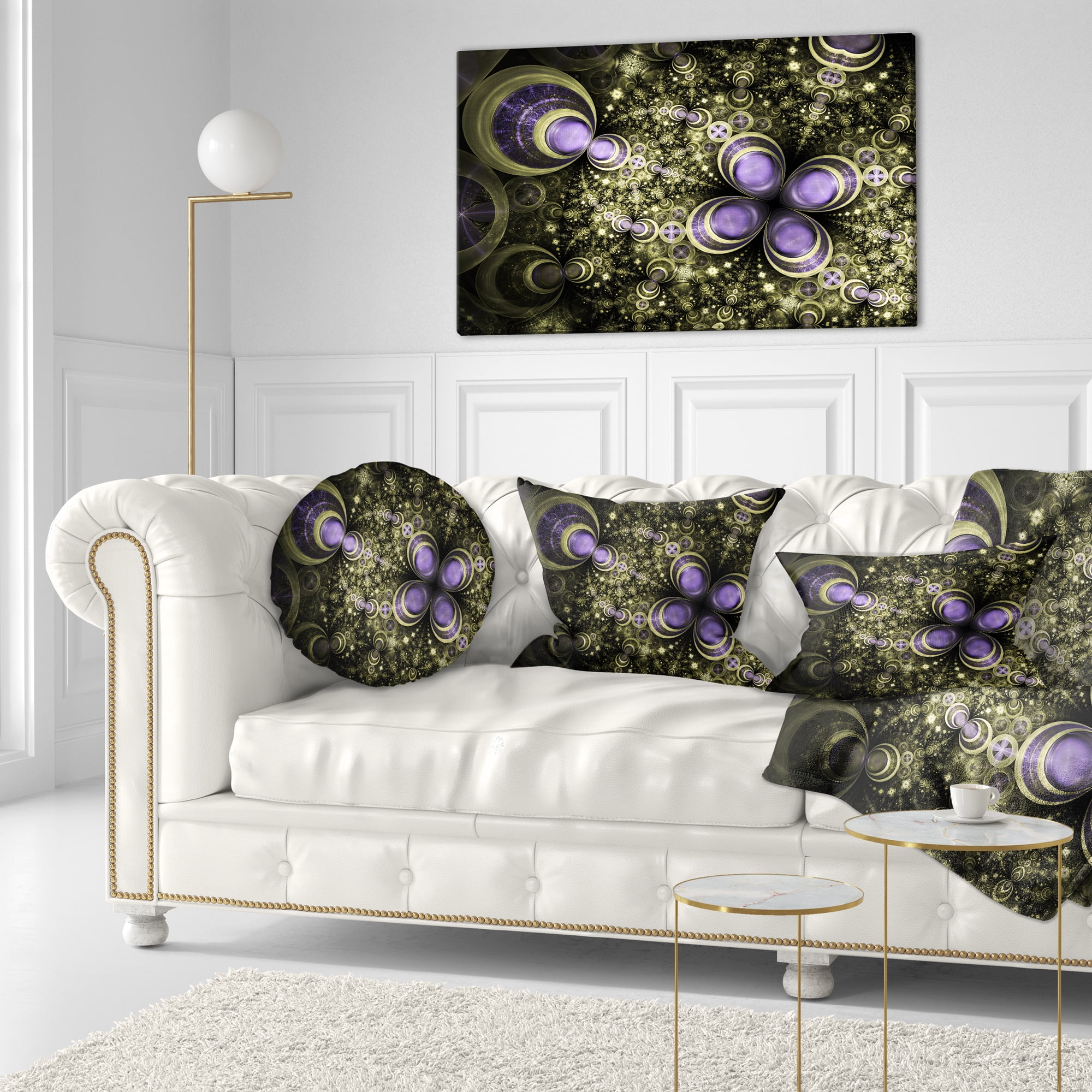 Designart 12" x 20" Green Polyester Throw Pillow