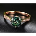 thumbnail image 4 of Classic 1 Carat Green Emerald and Diamond Rose Gold Engagement Ring for Women, 4 of 4