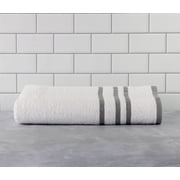 Mainstays Basic Bath Collection - Single Bath Towel, White with Grey Stripe
