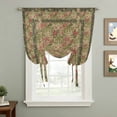 thumbnail image 2 of Sage Green Boho Balloon Curtains 63 Inch Length for Living Room/Bedroom, Vintage Ethnic Tribe Abstract Art Floral Rod Pocket Privacy Door Curtains Decorative Tie Up Shade for Window 52"x63", 2 of 8