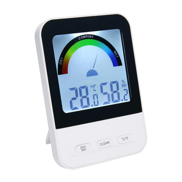 Thermomètre numérique Hygromètre Électronique Température Humidité Mètre  Lcd Chambre Bébé Chambre Robuste Et Durable Ecole Abs
