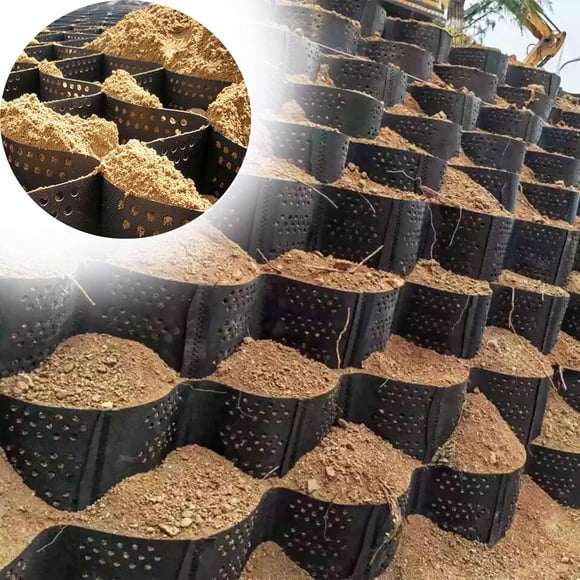 DAKAJA Geogrid for Retaining Wall, Slope Reinforcement Geo Grid/Ground Stabilizer, Soil Block/Gravel Subgrade Work Stabilizer Grid, Driveway Pavers (Size : 2x6m/6.56x19.68ft)