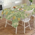 thumbnail image 4 of Spring Easter Rectangle Tablecloth, Watercolor Floral Daisy Butterflies Green Waterproof & StainResistant Tablecloth, Washable Oil-proof Table Cover for Dining/Party/Wedding/Camping/Buffet 60x120 In, 4 of 9