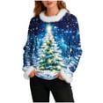 thumbnail image 6 of Karight Christmas Sweatshirts for Women Cute Funny Xmas Tree Graphic Shirt Loose Casual Holiday Party Pullover Tops, 6 of 7