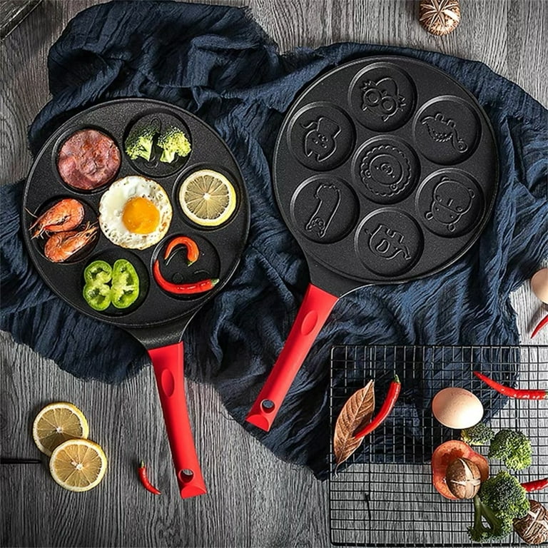 7-in-1 Animal Pattern 10 Non-stick Pancake Pan for Eggs, Meat, Pancakes,  Vegetables, Breakfast, Bruch Heating Pan, Multi-functional, with Cool Touch  Handle 