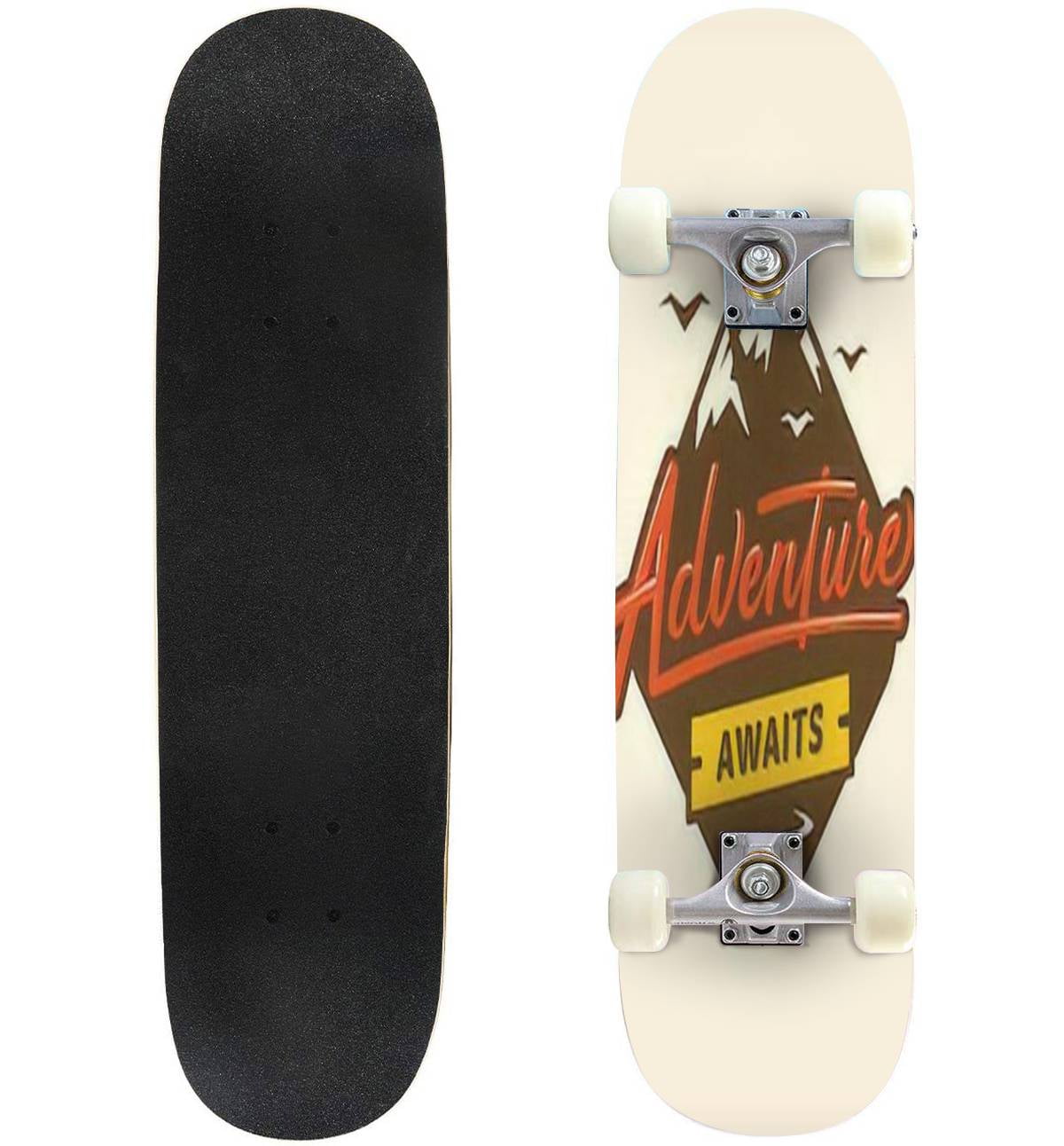 Adventure awaits Lettering inspiring typography with Outdoor Skateboard Longboards Pro Complete Skate Board Cruiser - Walmart.com