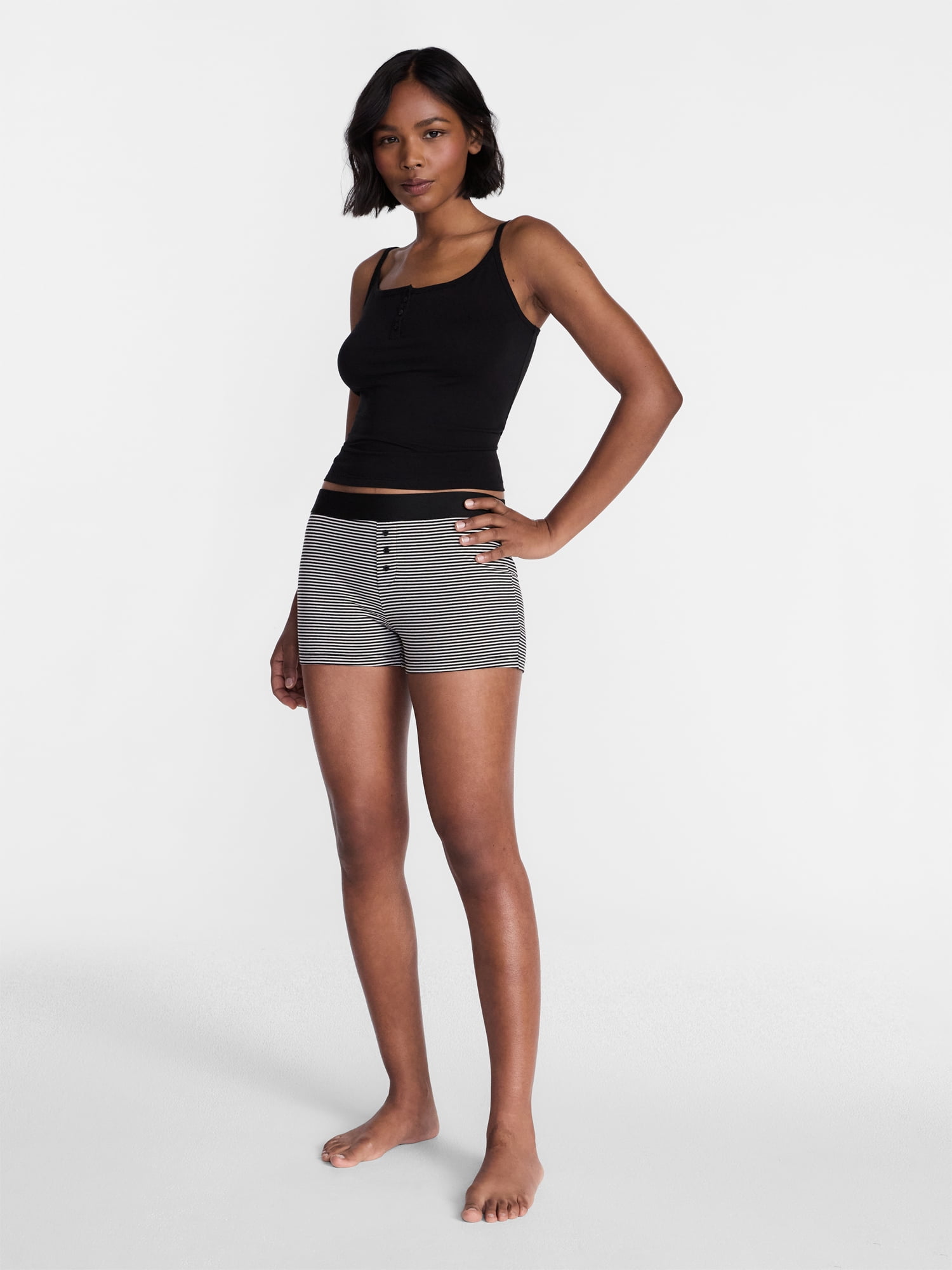 No Boundaries Women’s and Women’s Plus Cloud Core Sleepwear Cami and Boxers, 2-Piece Set, Sizes XXS-3X