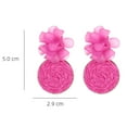 thumbnail image 2 of 2 pares de pendientes de rafia para mujer, pendientes colgantes de rafia llamativos, joyería de vacaciones de verano en la playa, 2 of 5