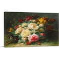 thumbnail image 1 of ARTCANVAS A Bouquet Of Cabbage Roses Canvas Art Print by Jean-Baptiste Robie - Size: 26" x 18" (1.50" Deep), 1 of 9