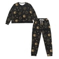 thumbnail image 4 of SCRAWLGOD Galaxy Moon Pajamas for Women Long Sleeve and Pants Pajama Set with Pockets Crewneck Graphic Pjs Fall Size M Comfortable 2-Piece Lounge Set, 4 of 7