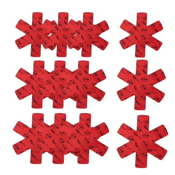 ACDANC 12 Pieces Scratch Pad Pot Pan Protectors Cookware Utensils Pans Separator Pads for Nonstick Skillet Pot Pan Bowls Frying Pans,Red
