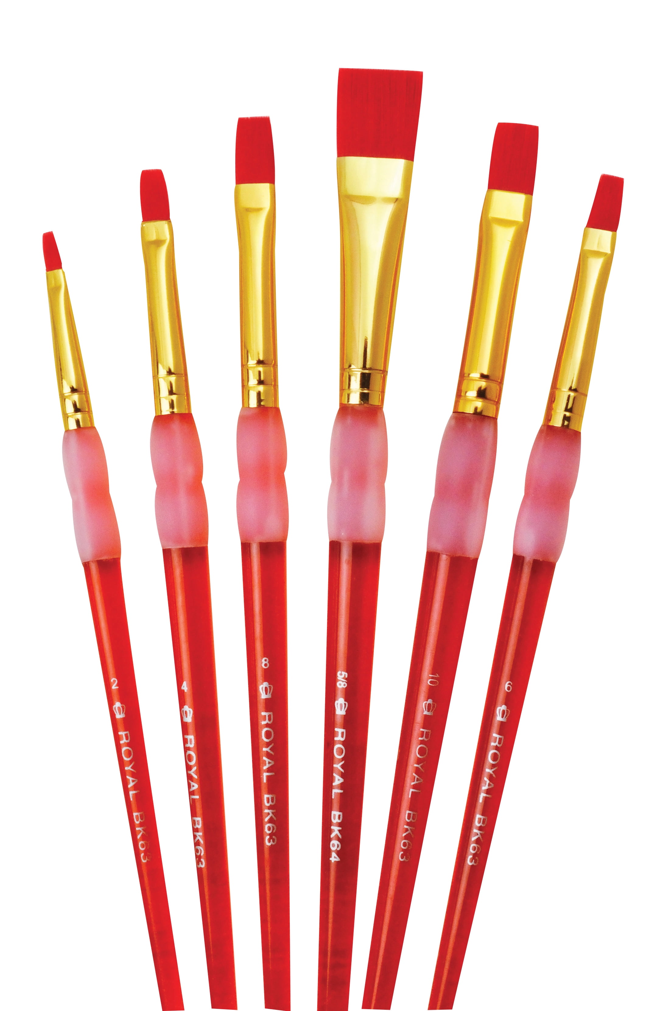 Royal Brush Big Kids Choice Deluxe Shader Synthetic Paint Brush Set, Assorted Size, Orange, Set