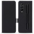 thumbnail image 2 of Compatible with Samsung Galaxy Z Fold 3 Wallet Case, Galaxy Z Fold 3 Case with S Pen Holder, Z Fold 3 5G Case with Card Slots Holder, Genuine Leather Flip Cover Case for Galaxy Z Fold3 (Black), 2 of 13