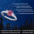 thumbnail image 2 of Gem Stone King 925 Silver and 10K Yellow Gold Pink Mystic Topaz and White Zirconia Engagement Ring for Women | 1.45 Cttw | Oval 7X5MM | Gemstone November Birthstone | Size 8, 2 of 6