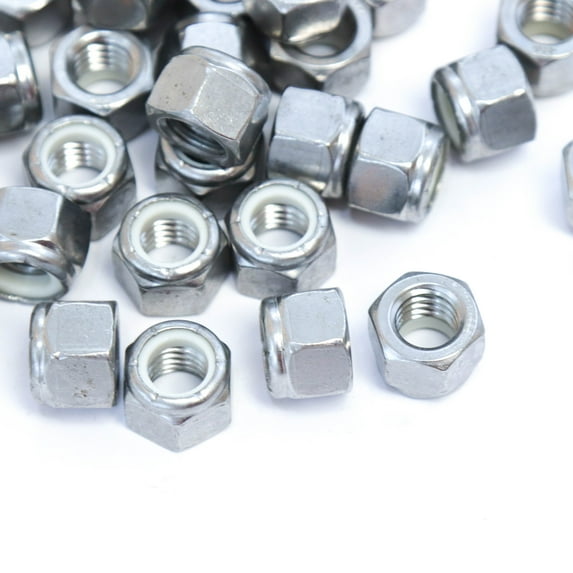 Red Hound Auto 50 Nylon Insert Lock Nut Set 3/8 Inch Diameter Hole Size for Bolt or Threaded Stud 304 SS Stainless Steel Corrosion Resistant 16 Standard Coarse Thread