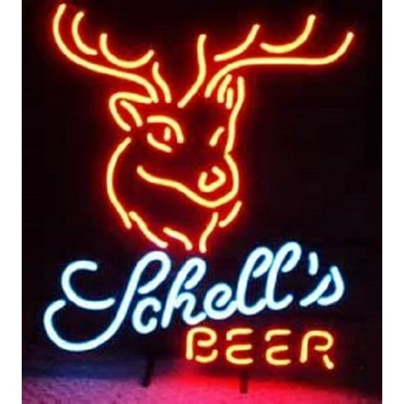 Queen Sense 20"x16" Custom Schell's Beer Deer Head Neon Sign Man Cave Beer Pub Bar Artwork Handmade Wall Decor Gift Neon Light 120SBDH